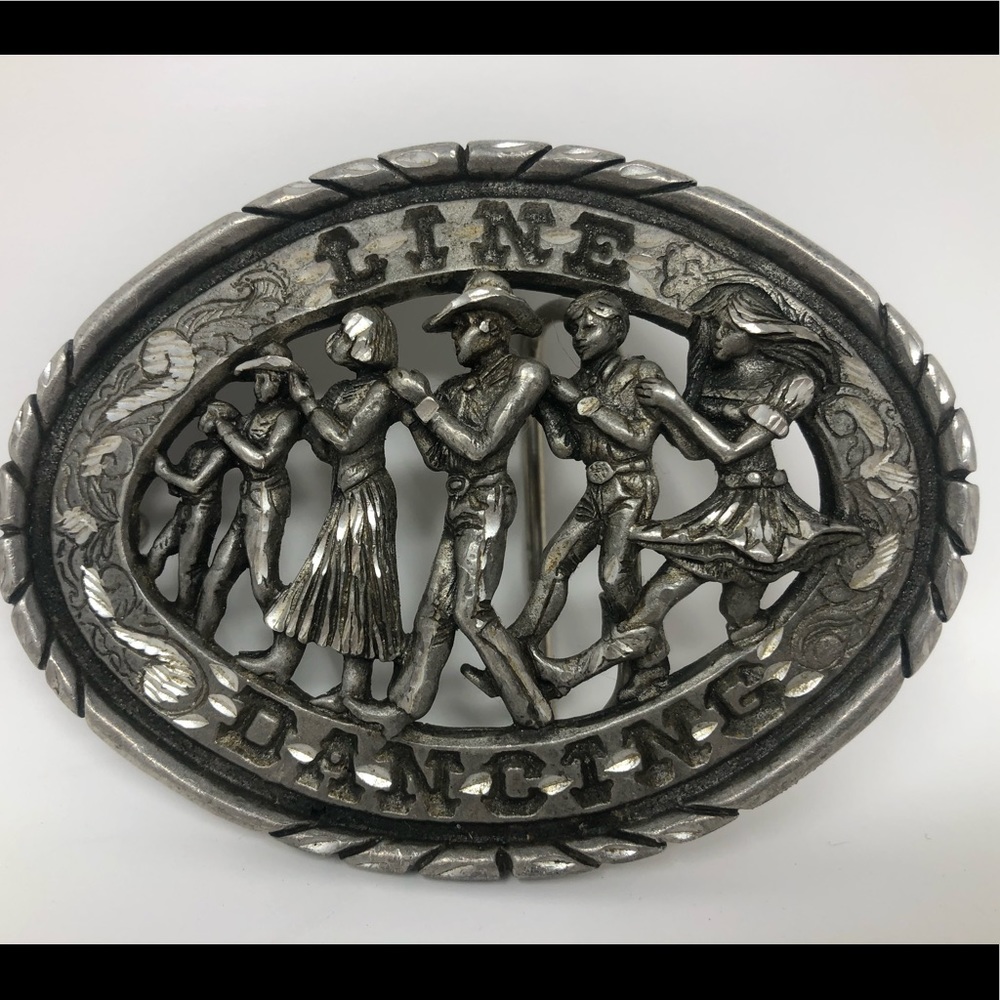 Vintage line dancing belt buckle western wear belt buckle